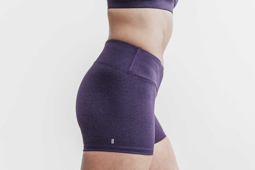 Nobull Mid-Rise Short 2 inches (Plush Heather) Bottoms Dark Purple Heather | 2180-HAOWZ