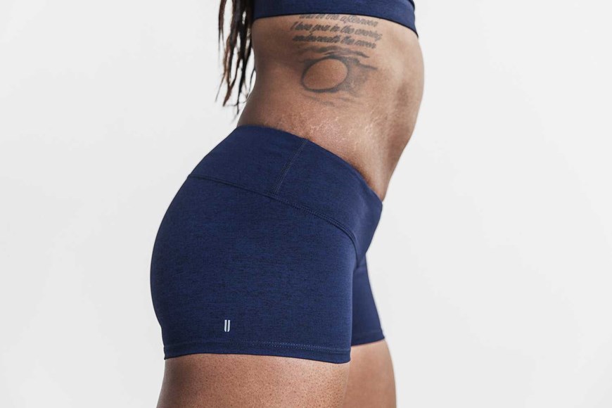 Nobull Mid-Rise Short 2 inches (Plush Heather) Bottoms Deep Navy Heather | 4586-IBORC