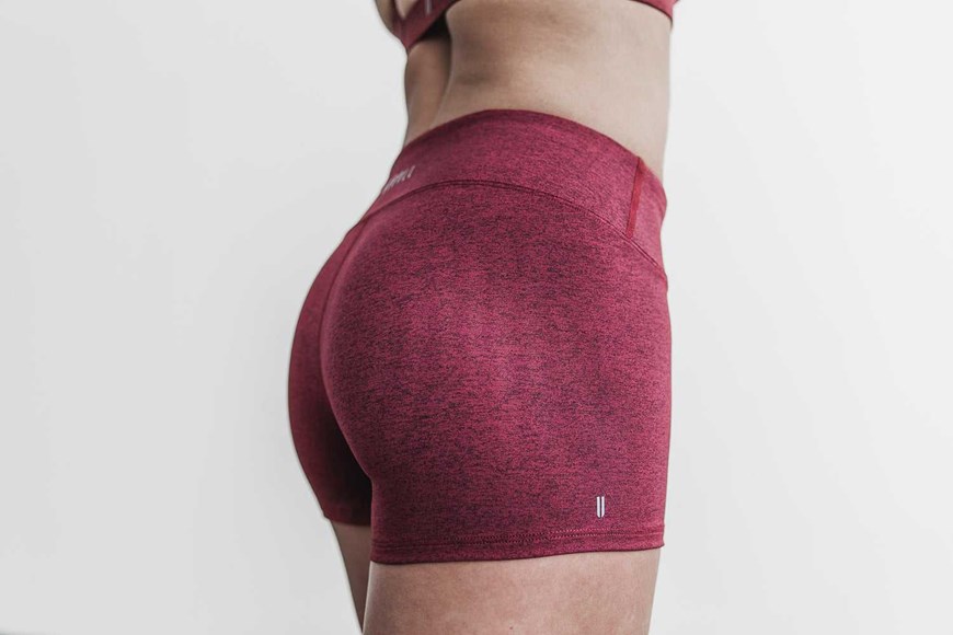 Nobull Mid-Rise Short 2 inches (Plush Heather) Bottoms Wine Heather | 8027-BRQGW