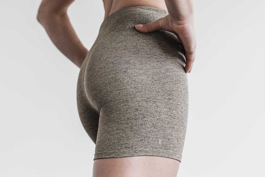 Nobull Mid-Rise Short 4 inches (Plush Heather) Bottoms Fallen Rock Heather | 1972-OISNQ