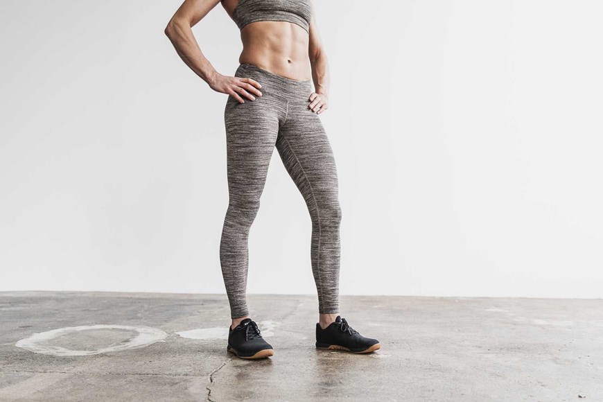 Nobull Mid-Rise Tight (Melange) Bottoms Cafe Melange | 1879-NTLKX