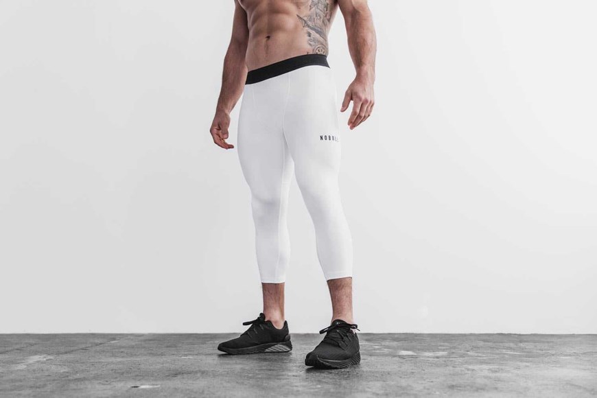 Nobull Midweight Compression 3/4 Tight Bottoms White | 8194-NZRXS