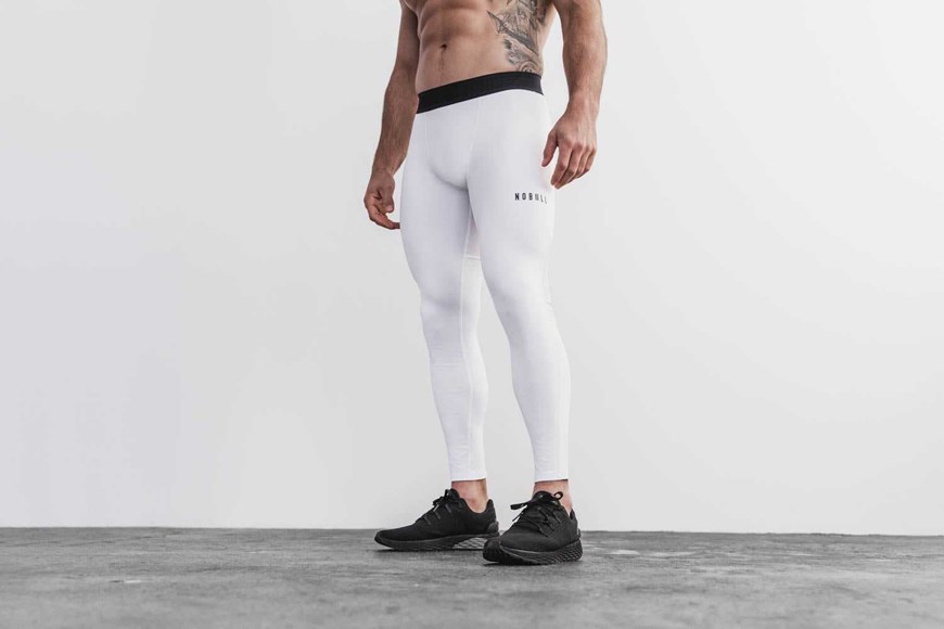 Nobull Midweight Compression 7/8 Tight Bottoms White | 0325-KBUAT