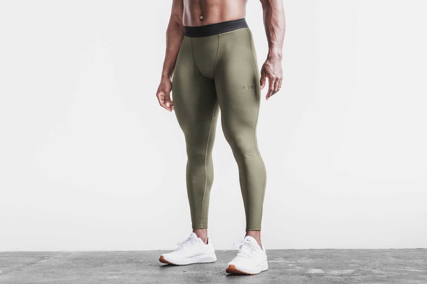 Nobull Midweight Compression 7/8 Tight Bottoms Army Green | 5710-SLMEZ