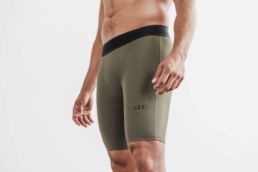 Nobull Midweight Compression Short 9 inches Bottoms Army Green | 0943-ZPYEO