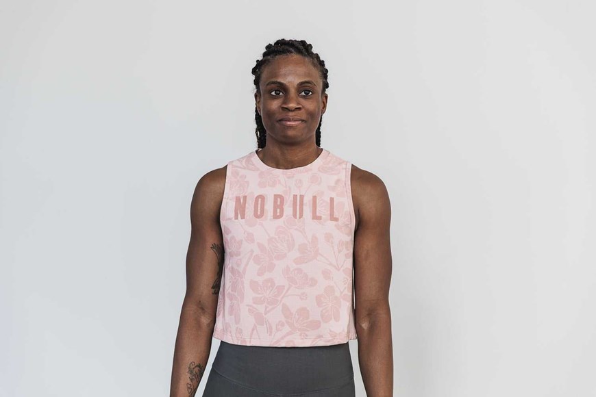 Nobull Muscle Tank (Cherry Blossom) Tanks & Tees Dusty Rose Cherry Blossom | 9268-GDXFW