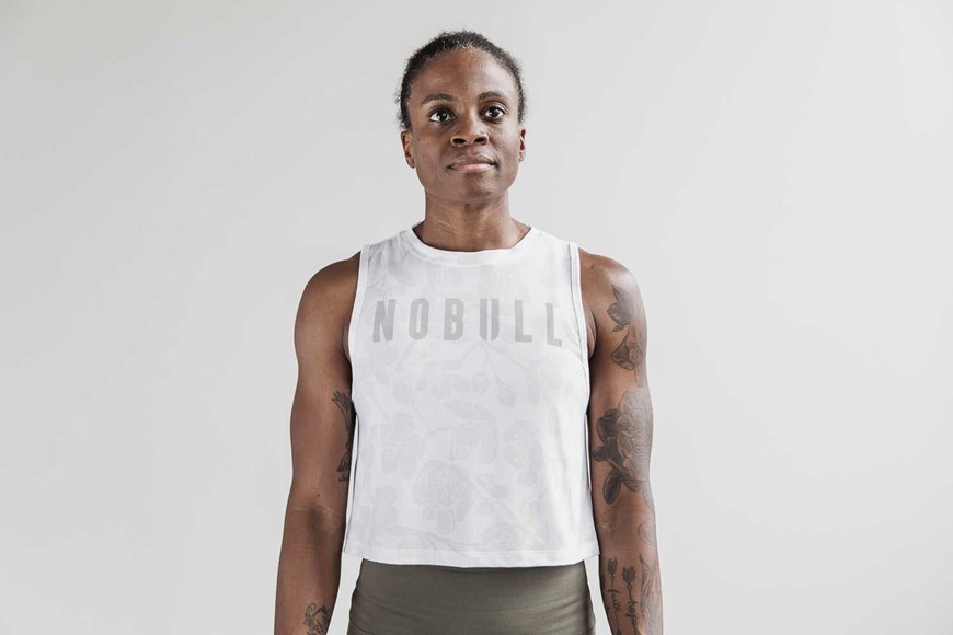 Nobull Muscle Tank (Cherry Blossom) Tanks & Tees White Cherry Blossom | 9285-MJGAB