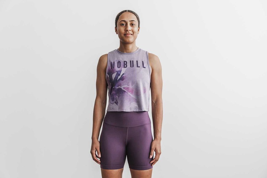 Nobull Muscle Tank (Watercolor Floral) Tanks & Tees Lavender Watercolor Floral | 1853-GEJFZ