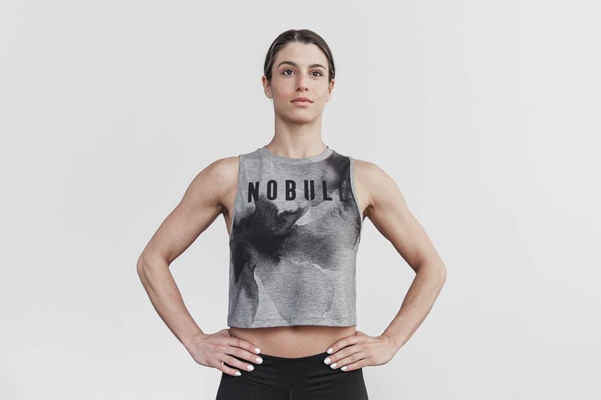 Nobull Muscle Tank (Watercolor Floral) Tanks & Tees Heather Grey Watercolor Floral | 3589-HTBAD