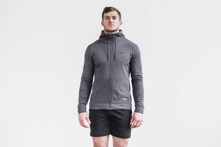 Nobull Nfl Combine Zip-Up Hoodie Outerwear Charcoal | 0254-MSRGK