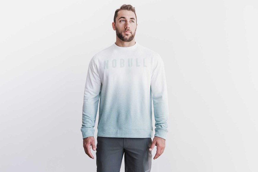 Nobull Nobull Crew Sweatshirt (Ombre) Outerwear Oil Blue Ombre | 0987-WZUFL