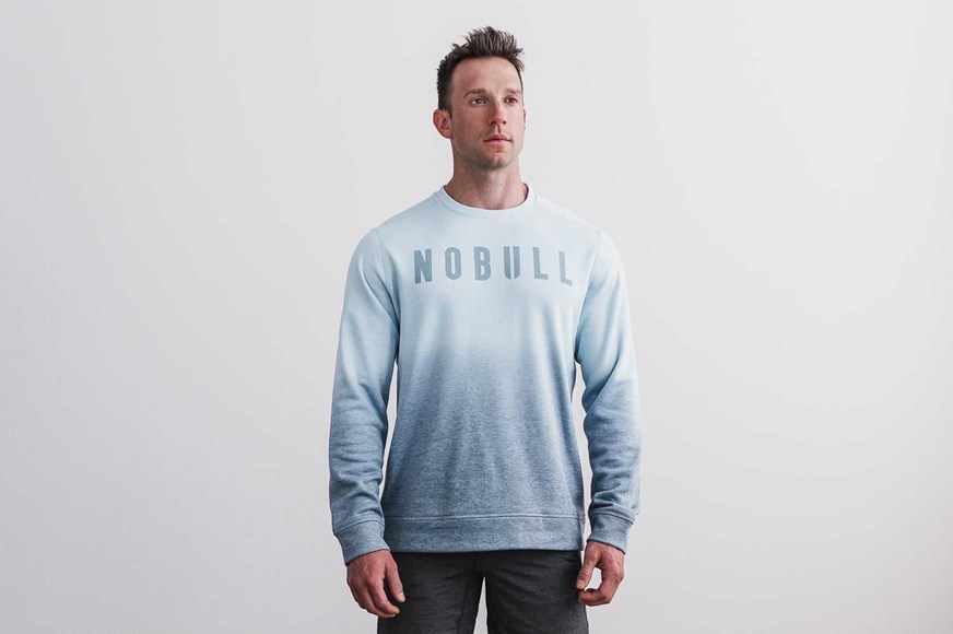 Nobull Nobull Crew Sweatshirt (Ombre) Outerwear Ice Blue Ombre | 3218-DKJQV