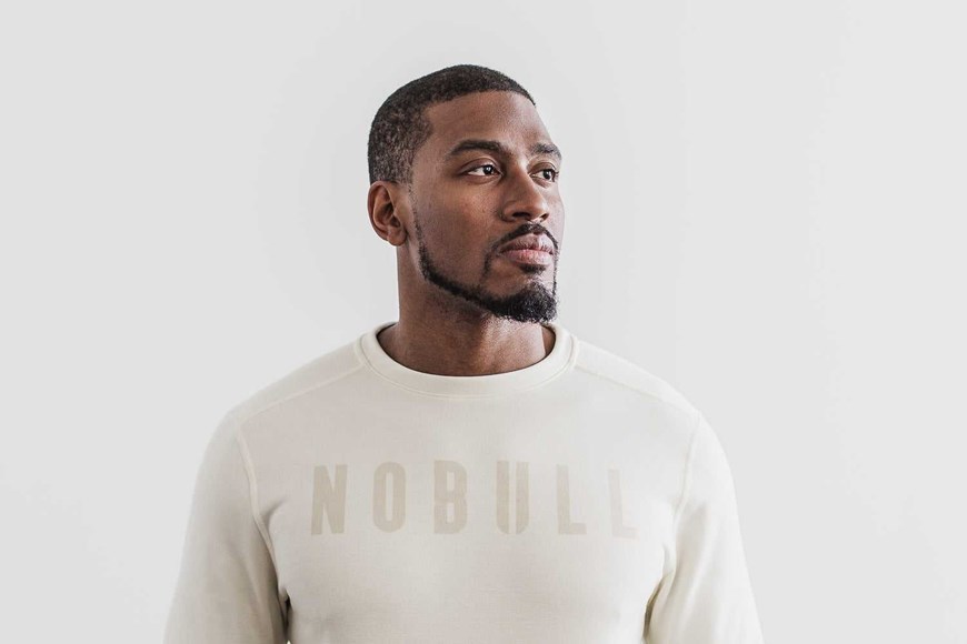 Nobull Nobull Crew Sweatshirt Outerwear Ivory | 2089-TRGUA