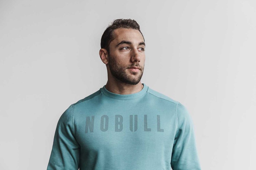 Nobull Nobull Crew Sweatshirt Outerwear Oil Blue | 6358-BPKDA