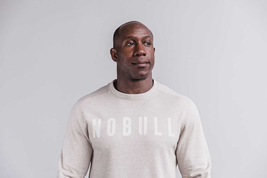 Nobull Nobull Crew Sweatshirt Outerwear Oatmeal | 7430-GUQTO