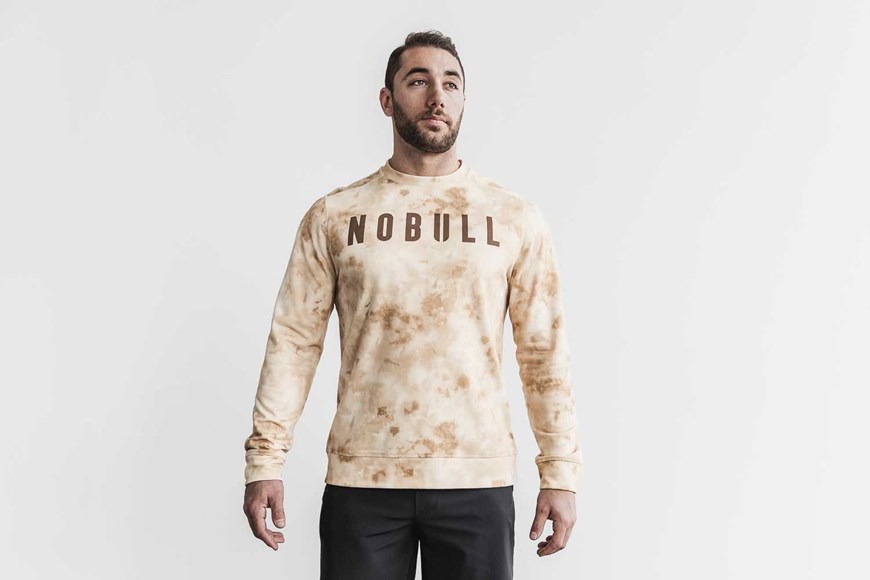 Nobull Nobull Crew Sweatshirt (Tie-Dye) Outerwear Ivory / Sand Tie-Dye | 7695-RAPCS