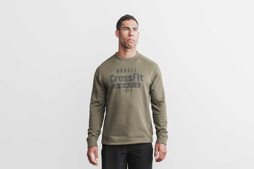 Nobull Nobull Crossfit Games 2021 Crew Sweatshirt Outerwear Army Green | 9802-LJCKT