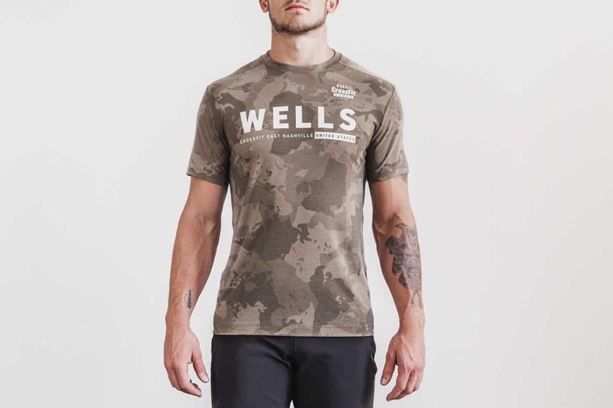 Nobull Nobull Crossfit Games 2022 Jersey (Wells) Tanks & Tees Fallen Rock Continental Camo | 3764-GNTEO