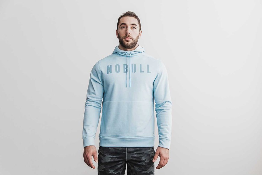 Nobull Nobull Hoodie Outerwear Ice Blue | 2560-ZBSTX