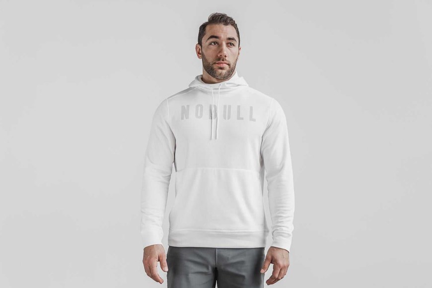 Nobull Nobull Hoodie Outerwear White | 9265-YTWKG