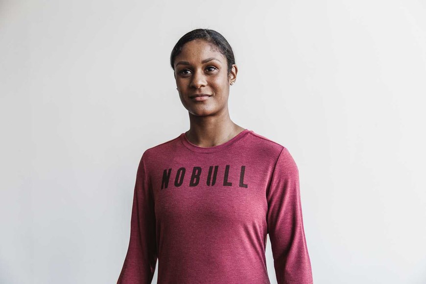 Nobull Nobull Long Sleeve Tee (Classic Colors) Tanks & Tees Wine | 9405-HAXET