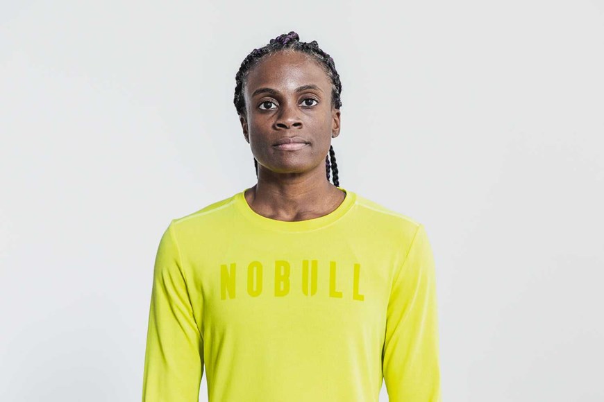 Nobull Nobull Long Sleeve Tee (Neon) Tanks & Tees Neon Yellow | 3217-GLUBJ