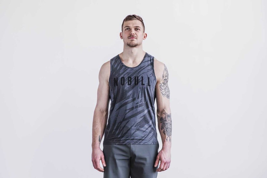 Nobull Nobull Tank (Palm Floral) Tanks & Tees Charcoal Palm Floral | 5612-PUHSW