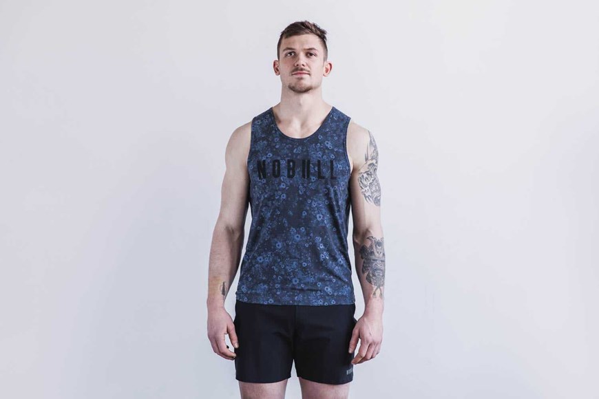 Nobull Nobull Tank (Superblossom Floral) Tanks & Tees Coastal Blue Superblossom Floral | 0548-QLIGU