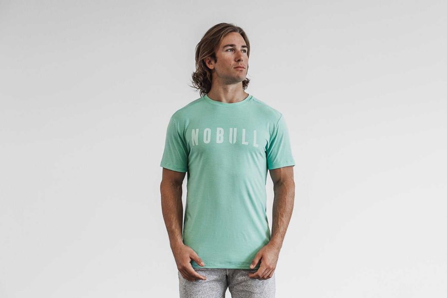 Nobull Nobull Tee (Bright Colors) Tanks & Tees Aqua | 1764-YHFEU