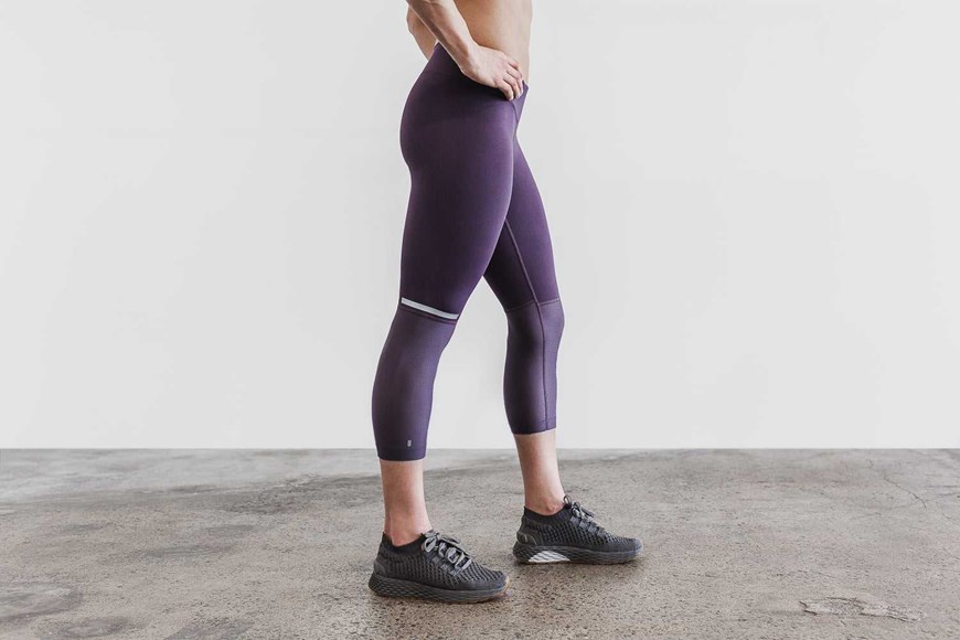 Nobull Pace Crop Bottoms Plum | 9604-WMGDH