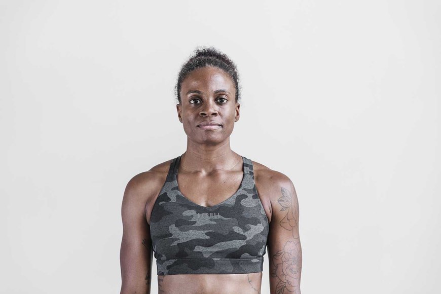 Nobull Pace Sports Bra (Plush Heather) Sports Bras Carbon Camo | 7605-CRAJY