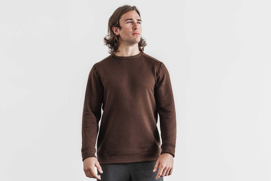 Nobull Performance Crew Sweatshirt Outerwear Mocha | 7592-GVAUO