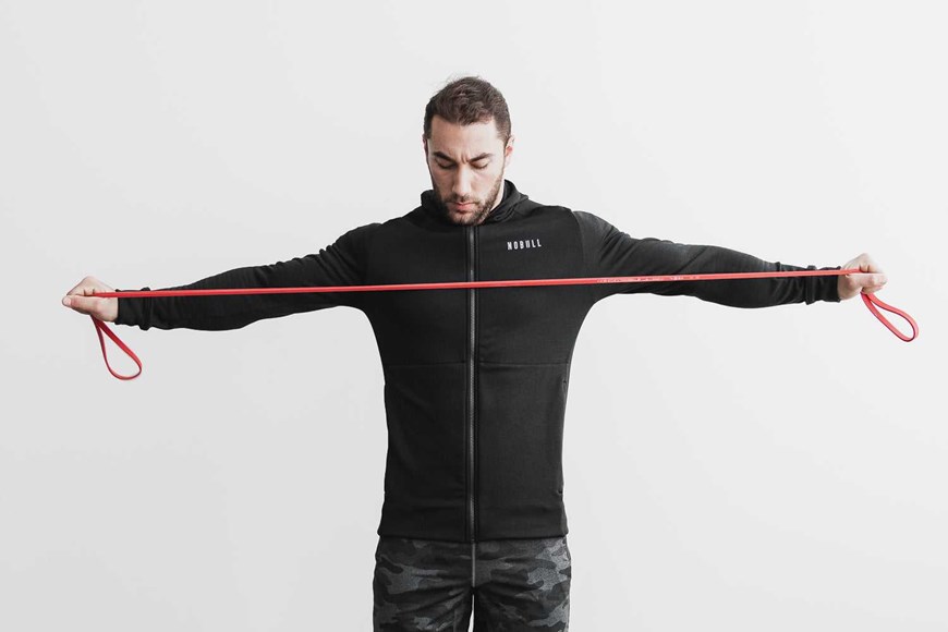 Nobull Performance Zip-Up Hoodie Outerwear Black | 7639-WVLGT