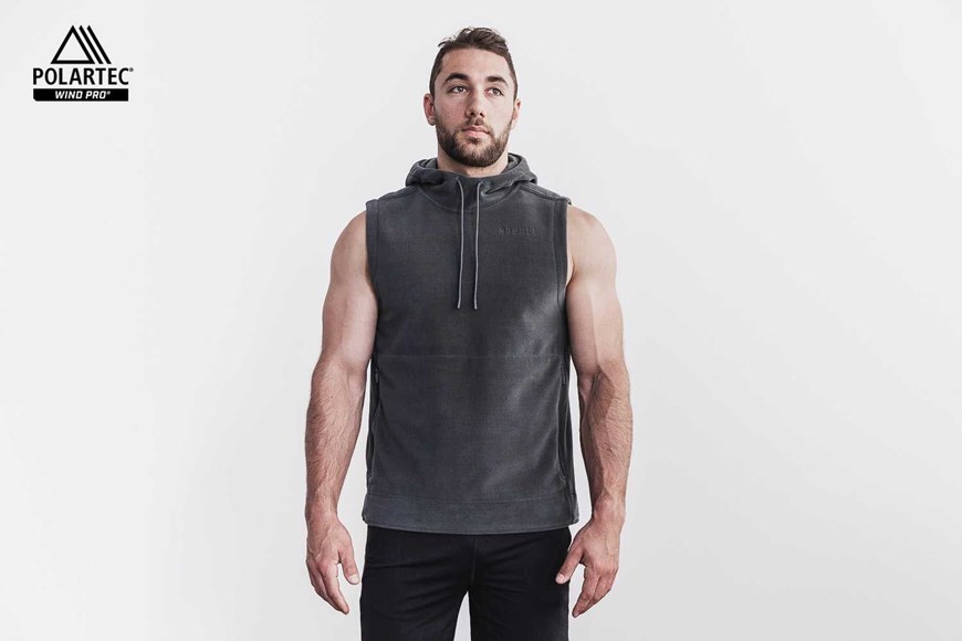 Nobull Polartec Wind Pro Arctic Sleeveless Pullover Outerwear Dark Shadow | 2658-HZSUF