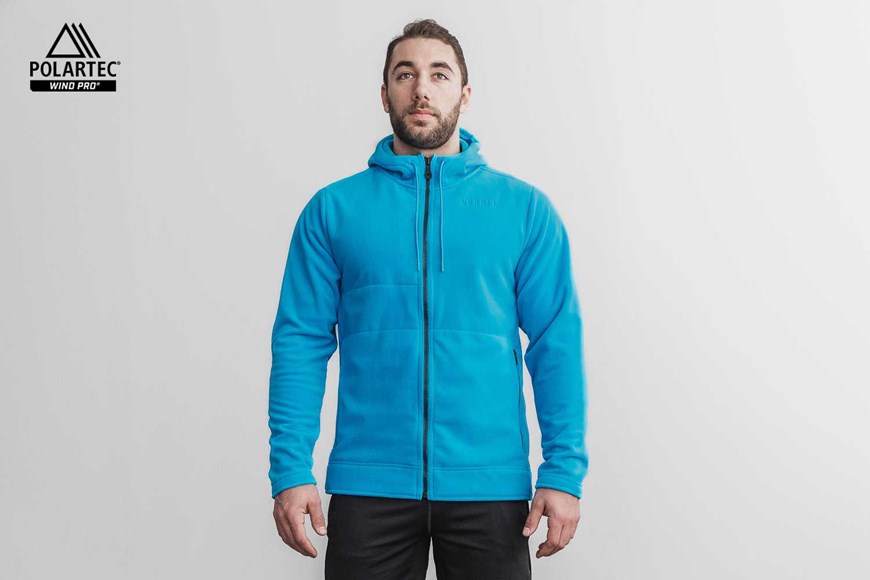 Nobull Polartec Wind Pro Arctic Zip-Up Jacket (Neon) Outerwear Neon Blue | 2094-XSWPF