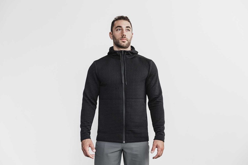 Nobull Quilted Zip-Up Jacket Outerwear Black | 0146-JDPMS