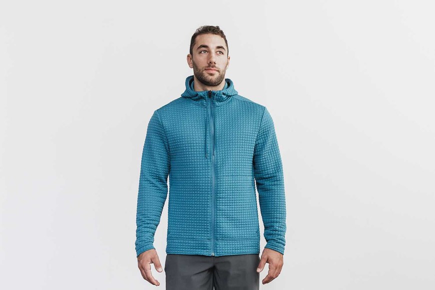 Nobull Quilted Zip-Up Jacket Outerwear Steel Blue | 2801-KRJIB