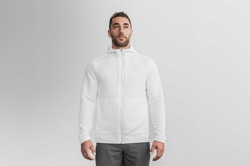 Nobull Quilted Zip-Up Jacket Outerwear White | 0732-BJCUD