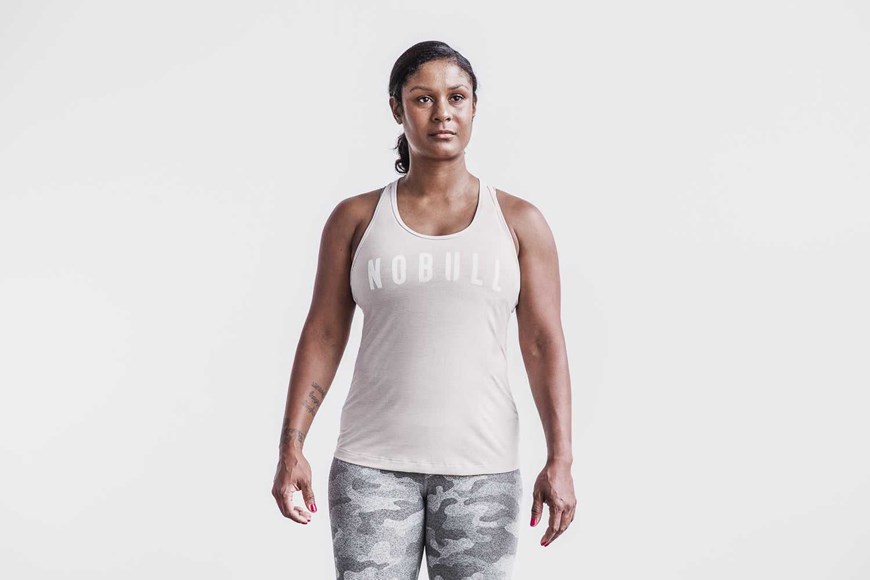 Nobull Racerback Tank (Classic Colors) Tanks & Tees Oatmeal | 1089-EJQGB