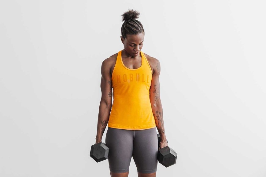 Nobull Racerback Tank (Neon) Tanks & Tees Neon Orange | 4635-MVQKX