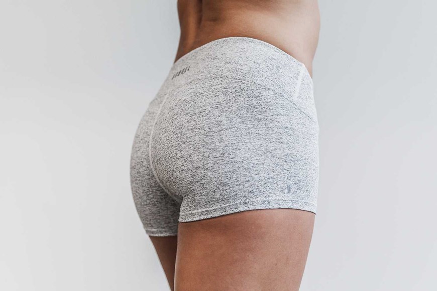 Nobull Short 2'' (Plush Heather) Bottoms White Heather | 8367-QJSYV