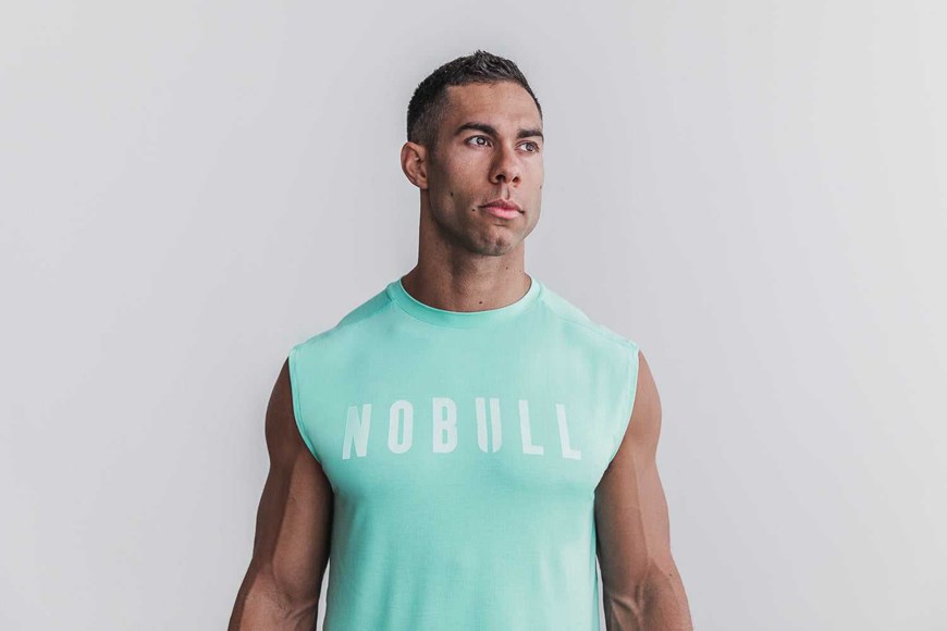 Nobull Sleeveless Tee (Bright Colors) Tanks & Tees Aqua | 8763-BLWQA