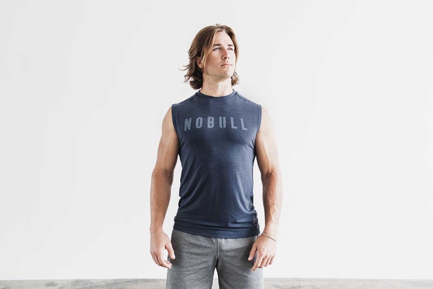 Nobull Sleeveless Tee (Classic Colors) Tanks & Tees Navy | 0625-NUXMT