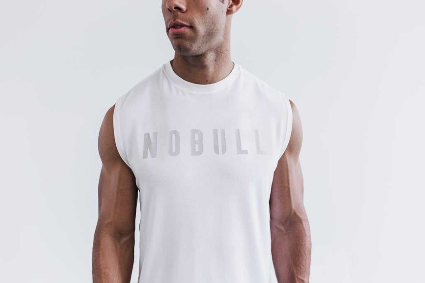 Nobull Sleeveless Tee (Classic Colors) Tanks & Tees White | 1670-BJLEQ