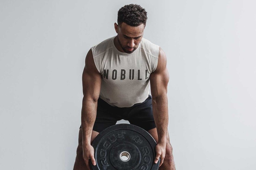 Nobull Sleeveless Tee (Classic Colors) Tanks & Tees Oatmeal | 9325-ZUGNP