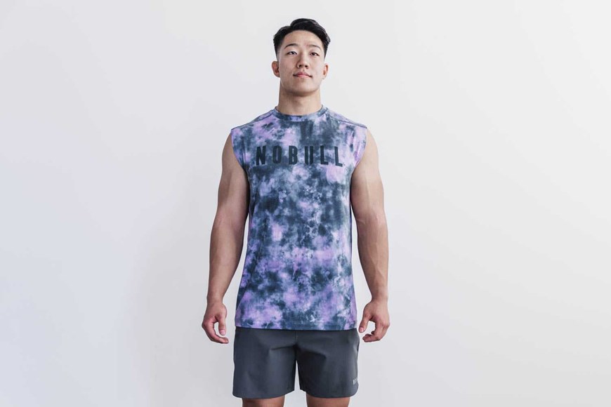 Nobull Sleeveless Tee (Tie-Dye) Tanks & Tees Pink / Slate Tie-Dye | 0784-JNFVT