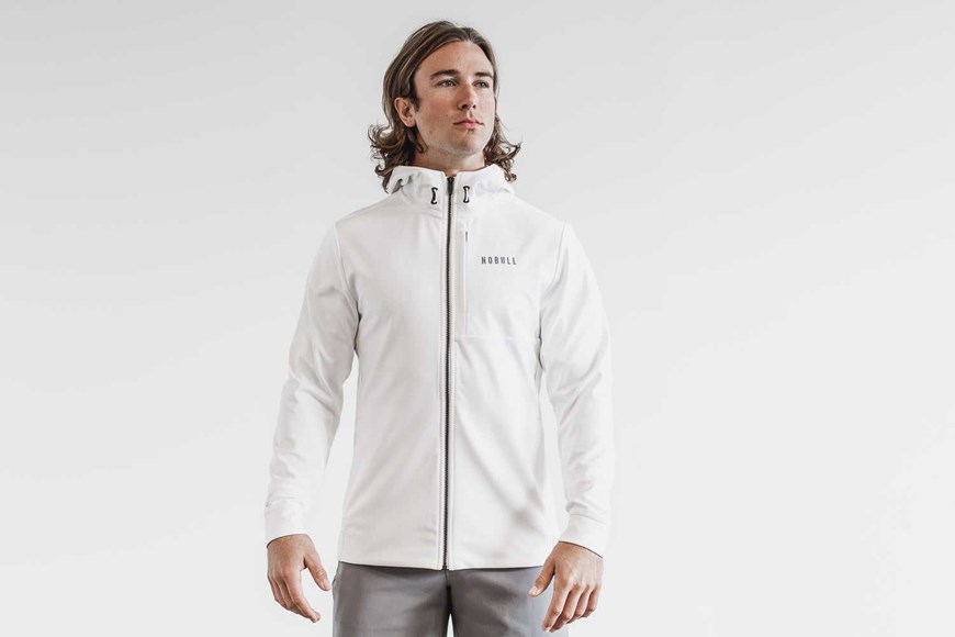 Nobull Softshell Jacket Outerwear Glacier White | 1287-JOQET