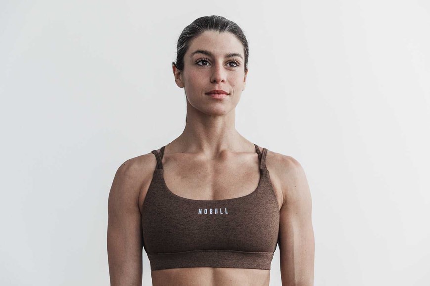 Nobull Sports Bra (Plush Heather) Sports Bras Brown Heather | 0253-GEFHS