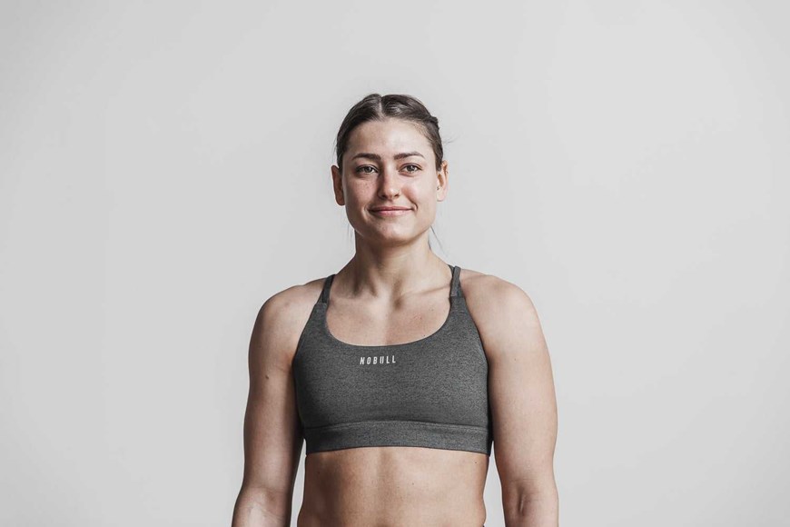 Nobull Sports Bra (Plush Heather) Sports Bras Charcoal Heather | 5349-HDBWM