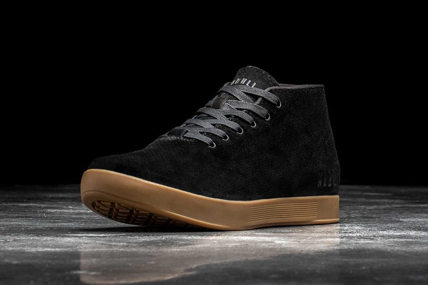 Nobull Suede Mid Trainer Suede Black Dark Gum | 0984-OSNHI